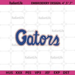 Gators Wordmark Logo Machine Embroidery, Gators Text Logo Embroidery File