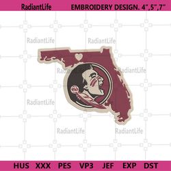 Florida State Football Logo Embroidery Design, NCAA Team Logo Machine Embroidery Files