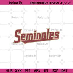 Seminoles NCAA Wordmark Logo Machine Embroidery, Florida State Seminoles Logo NCAA Embroidery