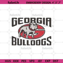 Georgia Bulldogs Embroidery Design, NCAA Embroidery Designs, Georgia Bulldogs Embroidery Instant File