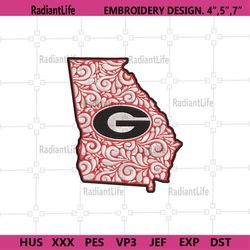 Georgia States Logo Embroidery Download, NCAA Georgia Bulldogs States Machine Embroidery