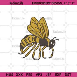 Georgia Tech Yellow Jeckets Logo NCAA Embroidery Design, Georgia Tech Yellow Jeckets Embroidery File