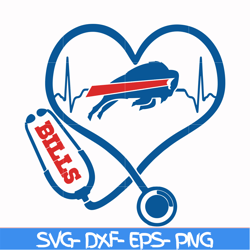 Buffalo Bills heart svg, Bills heart svg, Nfl svg, png, dxf, eps digital file NFL13102024L