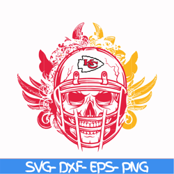 Kansas City Chiefs skull svg, Chiefs skull svg, Nfl svg, png, dxf, eps digital file NFL21102025L