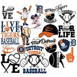 Live Love Tigers Baseball Bundle Svg, Sport Svg, Live Svg, Love Svg, Tigers Svg, Tigers Logo Svg, Baseball Svg, Tigers H