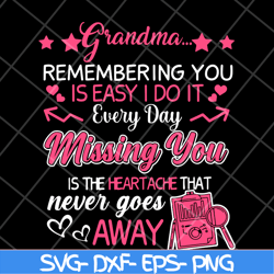 Grandma remembering you svg, Mother's day svg, eps, png, dxf digital file MTD15042129