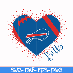 Buffalo Bills heart svg, Bills heart svg, Nfl svg, png, dxf, eps digital file NFL1310202L
