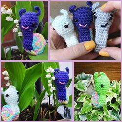 Mini garden snail Amigurumi Crochet Patterns, Crochet Pattern