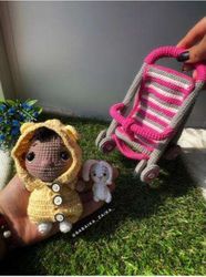 Baby in a Baby Stroller,  Amigurumi PDF Pattern toys patterns