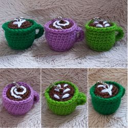 Coffee Time Keychains Amigurumi Crochet Patterns, Crochet Pattern