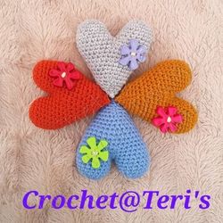 Hearts and Flowers Amigurumi Crochet Patterns, Crochet Pattern