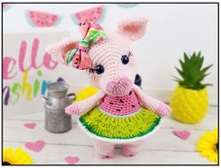 melon pig crochet Amigurumi Crochet Patterns, Crochet Pattern