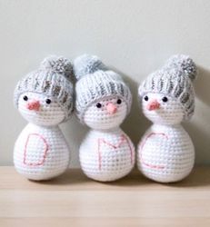 Snowman Friends Amigurumi Crochet Patterns, Crochet Pattern
