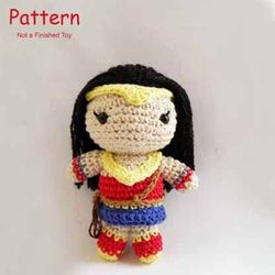 Wonder woman chibi Amigurumi Crochet Patterns, Crochet Pattern
