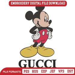 Vintage Gucci Logo Embroidery Disney Mickey Mouse Embroidery Design