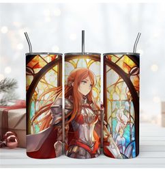 Stained Glass Asuna Skinny 20oz Tumbler Wrap Digital Download File