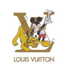 Embroidery Mickey And Pluto Funny Louis Vuitton Design Download