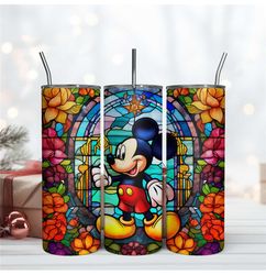 Stained Glass Disney In The Garden Tumbler 20oz Digital File Png