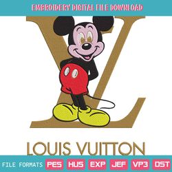 Mickey Kid Louis Vuitton Logo Embroidery Design Download
