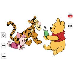 We Love Reading Day, Pooh Bear And Friends Svg, Trending Svg, Pooh Bear Cartoon Svg, Pooh Bear Svg, Tigger Svg, Reading