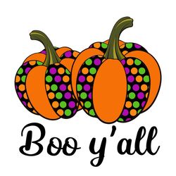Boo Yall Svg, Halloween Svg, Halloween Pumpkin, Halloween Party Svg, Pumpkin Svg, Pumpkin Design, Colorful Dot Pumpkin,