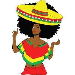 Black Girl With Colored Costume African Queen Svg, Black Girl Svg, Colored Costume Svg, Hat Svg, African Queen Svg, Blac