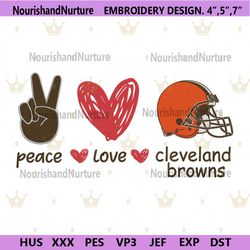 Peace Love Cleveland Browns Embroidery Design File Download