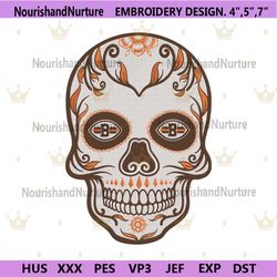 Skull Mandala Browns NFL Embroidery Design Download