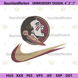 Florida State Seminoles Double Swoosh Nike Logo Embroidery Design File