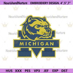 Michigan Wolverines Logo Embroidery Design, Michigan Wolverines NCAA Embroidery