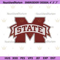 Mississippi State Machine Embroidery, Mississippi State Football Logo Embroidery