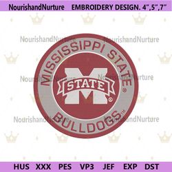 Mississippi State Bulldogs Logo Embroidery Design, Mississippi State Bulldogs NCAA Embroidery