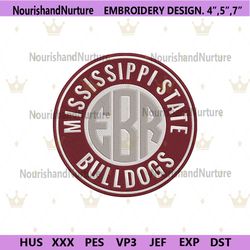 Mississippi State Bulldogs Embroidery Design, NCAA Embroidery Designs, Mississippi State Bulldogs Embroidery Instant Fil