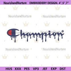 Champion Dripping Logo Embroidery Instant Download