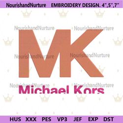 Michael Kors Brown Pink Symbol Logo Embroidery Download File