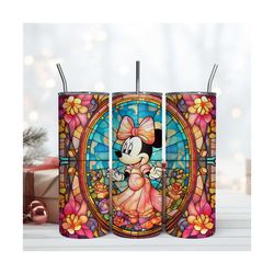 20OZ Stained Glass Minnie Mouse Wrap Tumbler Design
