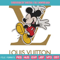 Mickey Joyful LV Logo Embroidery Design Download File