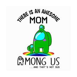 There Is An Awesome Mom Among Us Green Impostor Svg, Among Us Svg, Mom Svg, Mom Among Us, Mom Impostor Svg, Mommy Svg, H