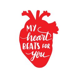 My Heart Beats For You Red Heart Icon Svg