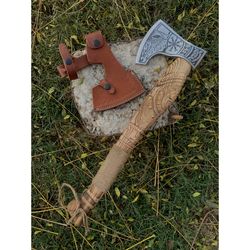 ragnar, viking axe, viking forged axe - personalized hatchet, gift for viking men on wedding, anniversary, birthday, gro