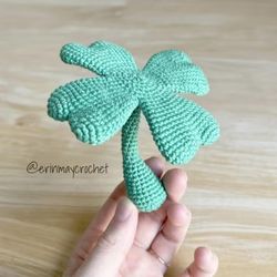 Lucky Four Leaf Clover Amigurumi Crochet Patterns, Crochet Pattern