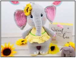 sunny the elephant Amigurumi Crochet Patterns, Crochet Pattern