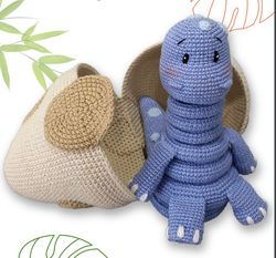 Baby dino toy blue,  Amigurumi PDF Pattern toys patterns