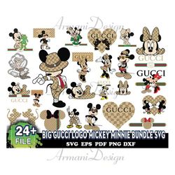 Big Gucci Logo Mickey Minnie Bundle Svg, Trending Svg, Gucci Svg