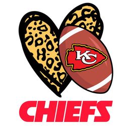 Kansas City Chiefs Leopard Heart Svg