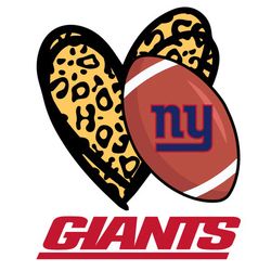 New York Giants Leopard Heart Svg