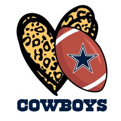Dallas Cowboys Leopard Heart Svg