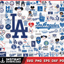 LA Dodgers Team Bundles Svg, LA Dodgers Svg, MLB Team Svg, MLB Svg, Png, Dxf, Eps, Jpg, Instant Download