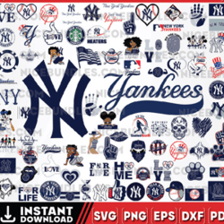New York Yankees Team Bundles Svg, New York Yankees Svg, MLB Team Svg, MLB Svg, Png, Dxf, Eps, Jpg, Instant Dow