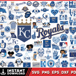Kansas City Royals Team Bundles Svg, Kansas City Royals Svg, MLB Team Svg, MLB Svg, Png, Dxf, Eps, Jpg, Instant